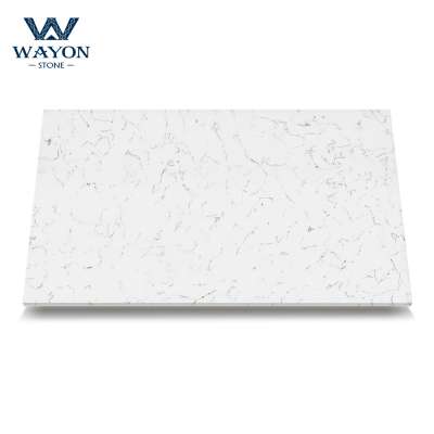 Artificial marble stone carrara  quartz kitchen dining restaurant white table top